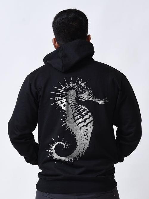 Seahorse  Black Winter wear Full Sleeve Hoodies