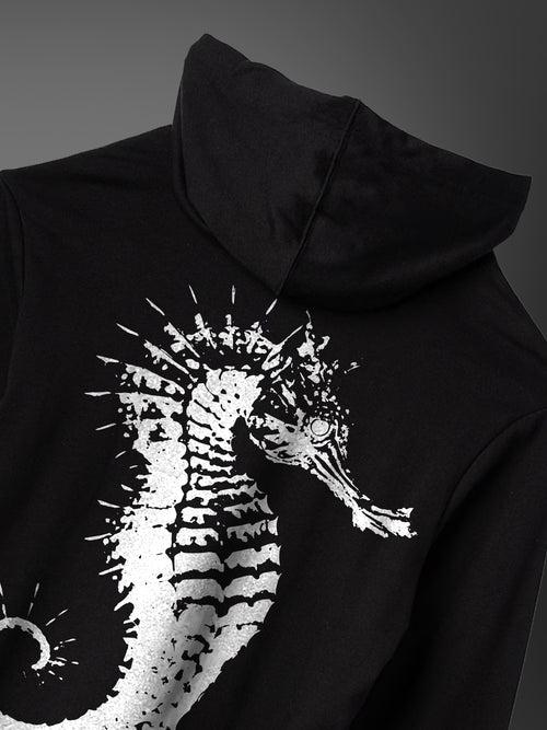 Seahorse  Black Winter wear Full Sleeve Hoodies