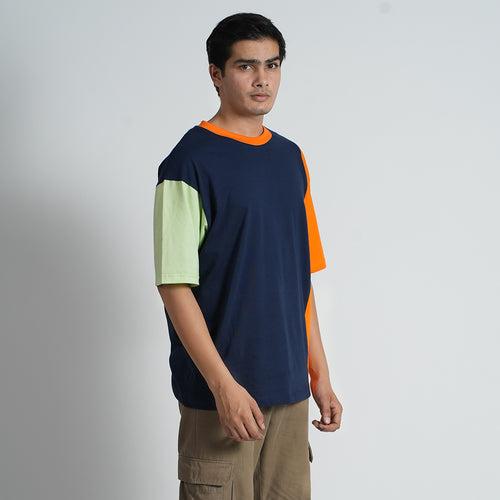 Men's Colour Block Oversized Drop shoulder T-shirt