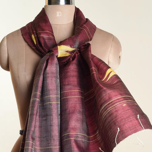 TUSSAR Silk Stole -  Maroon