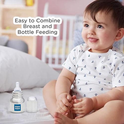 Mee Mee Baby Premium Steel Feeding Bottle for Babies/Infants/Toddlers with Advanced Anti Colic System, BPA Free, Soft Silicone Teat & Ergonomic Design (Silver, 120ML)