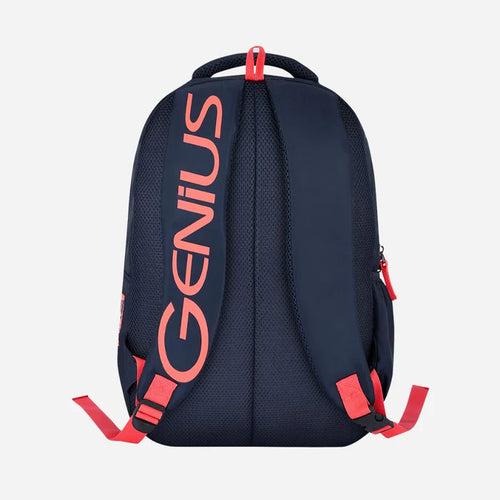 Genius by Safari Scribble 27L Blue School Backpack with Name Tag