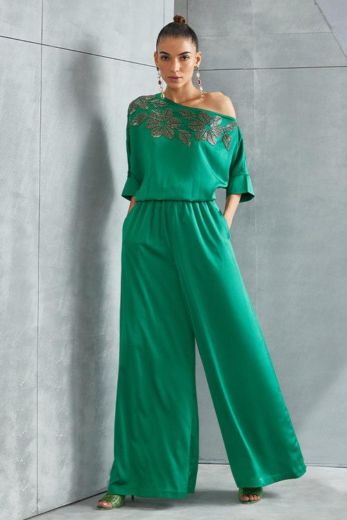 River Leaf Drop Shoulder Jumpsuit