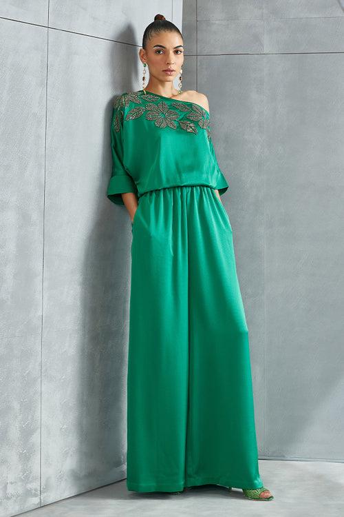 River Leaf Drop Shoulder Jumpsuit