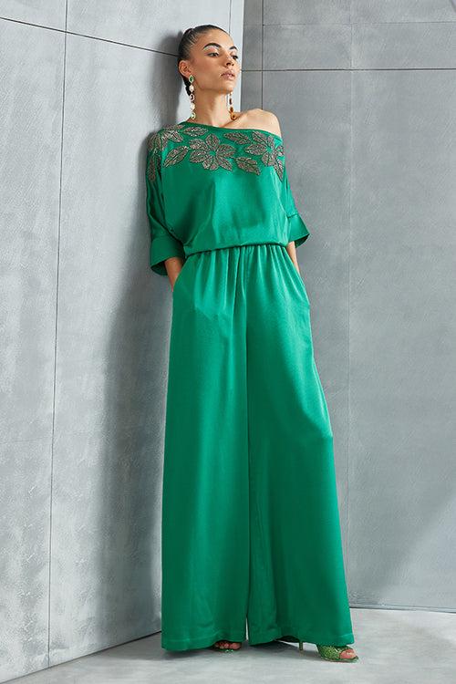 River Leaf Drop Shoulder Jumpsuit