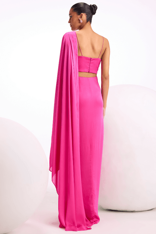 Rosa Baroque Drape Saree