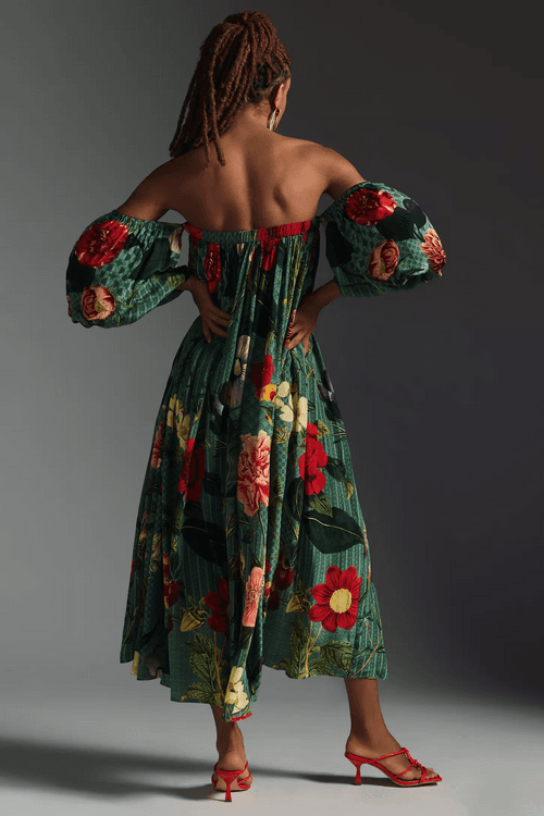 Juniper Jungle Print Off Shoulder Dress