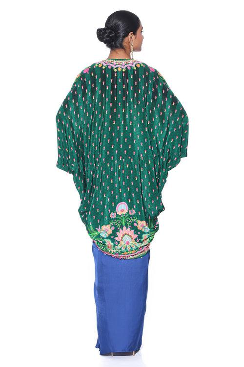 Emerald Hand Embroidered Shrug Set