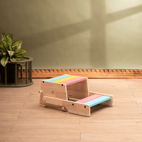 Wooden Convertible Step Stool and Chair