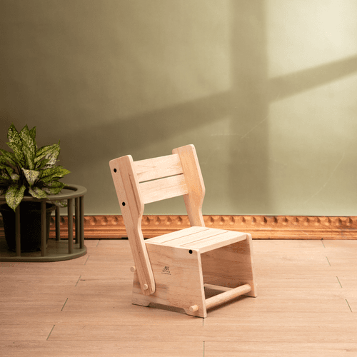 Wooden Convertible Step Stool and Chair