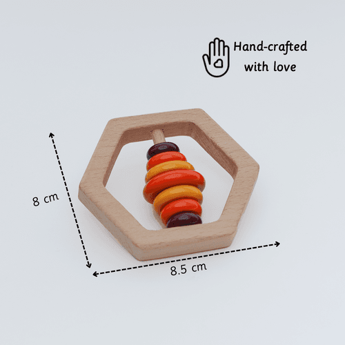 Wooden Rattle - Hexagon