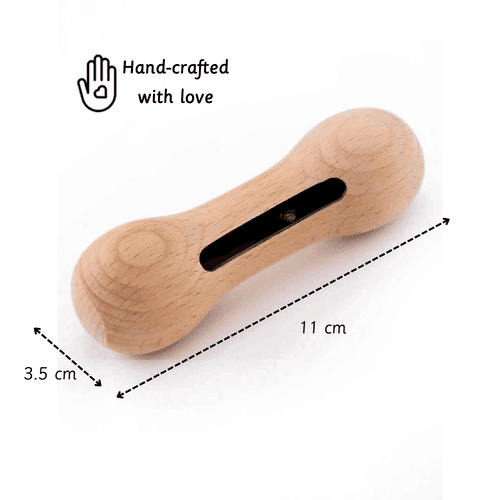 Wooden Rattle - Dumbbell with bell