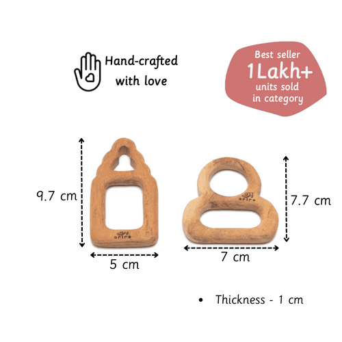 Wooden Teethers - Pacifier and Milk bottle