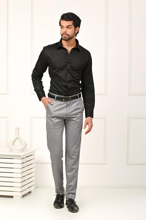 Premium Black Pure Cotton Formal Shirts