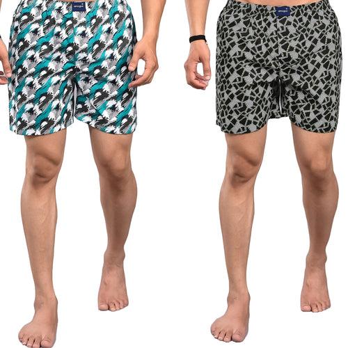 White Camo Stone Printed Men Boxers Combo