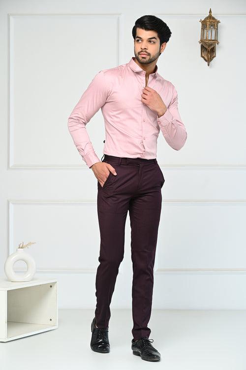 Pink Semi-Formal Giza Cotton Men Shirt