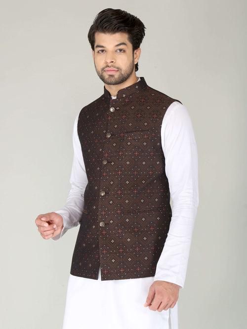 Brown Star Ethnic Nehru Jacket