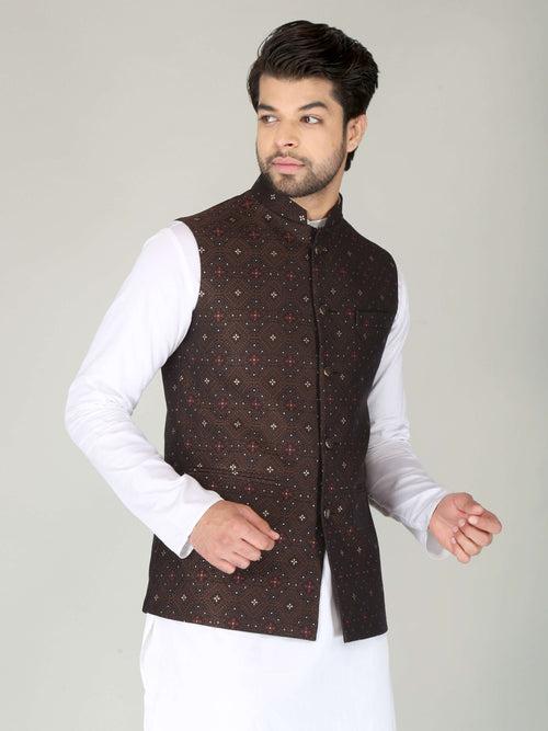 Brown Star Ethnic Nehru Jacket