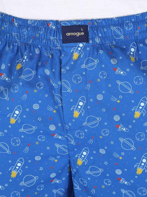 Firozi Rocket Printed Cotton Pajamas For Men