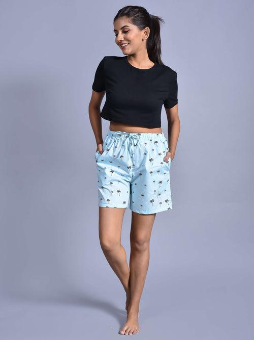 Sky Tree Printed Cotton Boxers for Women