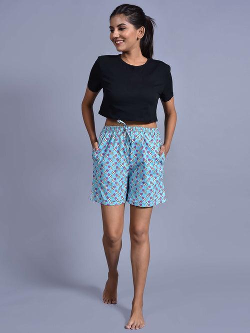 Sky Ice Cream Printed Cotton Boxers for Women