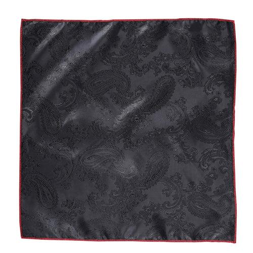 Black Self Printed Pocket Square