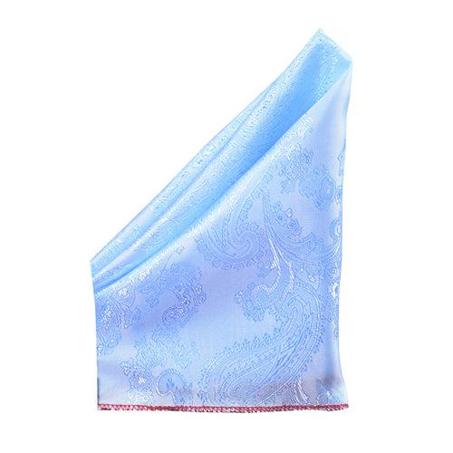 Sky Blue Self Printed Pocket Square