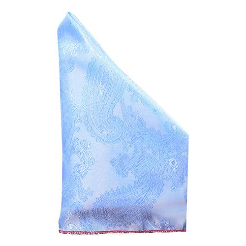 Sky Blue Self Printed Pocket Square