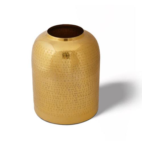 Hammered Gold Metal Vase