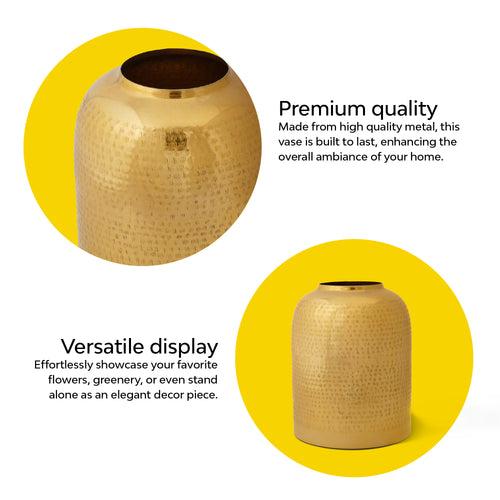 Hammered Gold Metal Vase