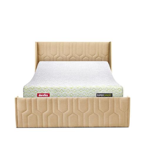 Wave Plus Adjustable Bed with Tranquil Walnut Shell Upholstered Bed and SuperGrid Mattress