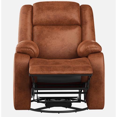 Avalon Rocking & Rotating Desert Orange Single Seater Suede Fabric Recliner