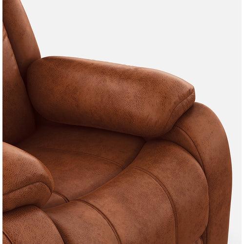 Avalon Rocking & Rotating Desert Orange Single Seater Suede Fabric Recliner