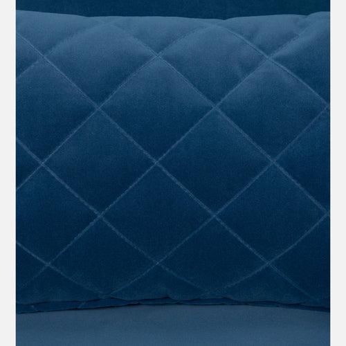 Eden Sapphire Blue Fabric 3 Seater Sofa With Lounger