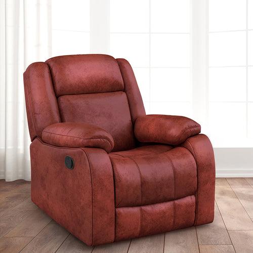 Avalon Crimson Red Suede Recliner