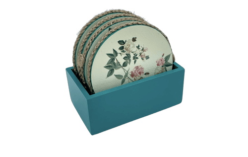 Wooden Round Coasters with Stand