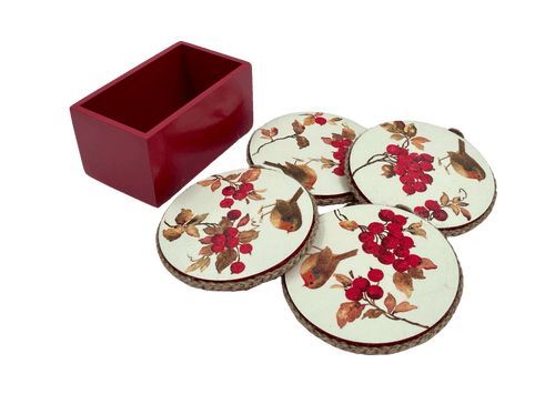 Wooden Round Coasters with Stand