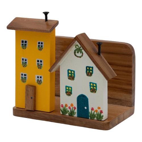 The Weaver's Nest Colorful Houses Napkin Holder