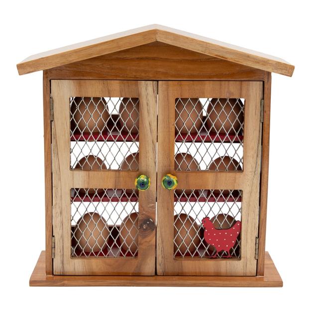 The Weaver's Nest Wooden House Egg Rack Holder / Egg Storage