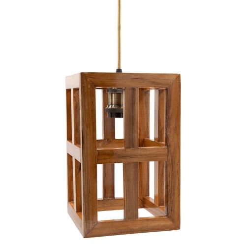 The Weaver's Nest Rustic Vintage Teak Wood Hanging Light/Lamp,  Pendant Light for Home Decor, Living Room, Study Room