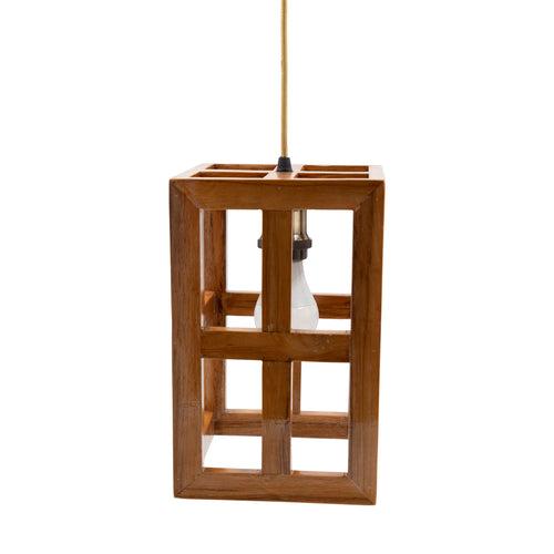 The Weaver's Nest Rustic Vintage Teak Wood Hanging Light/Lamp,  Pendant Light for Home Decor, Living Room, Study Room