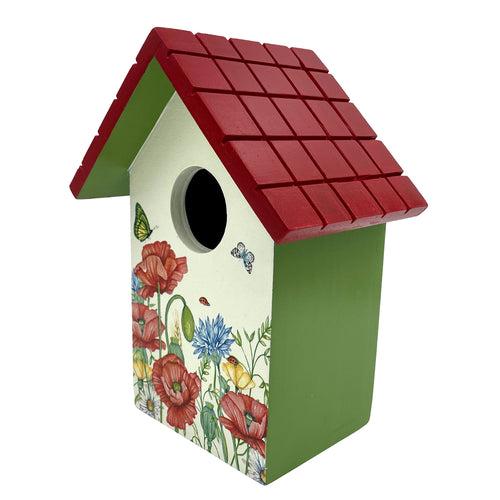 Floral Meadows with Poppies Bird House