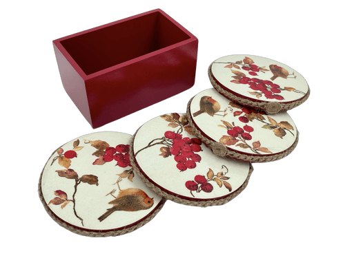 Wooden Round Coasters with Stand