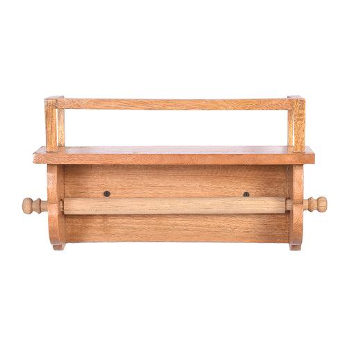 The Weaver's Nest Wooden Towel Holder/Rack with Shelf for Kitchen, Restaurants, Hotels and Washrooms