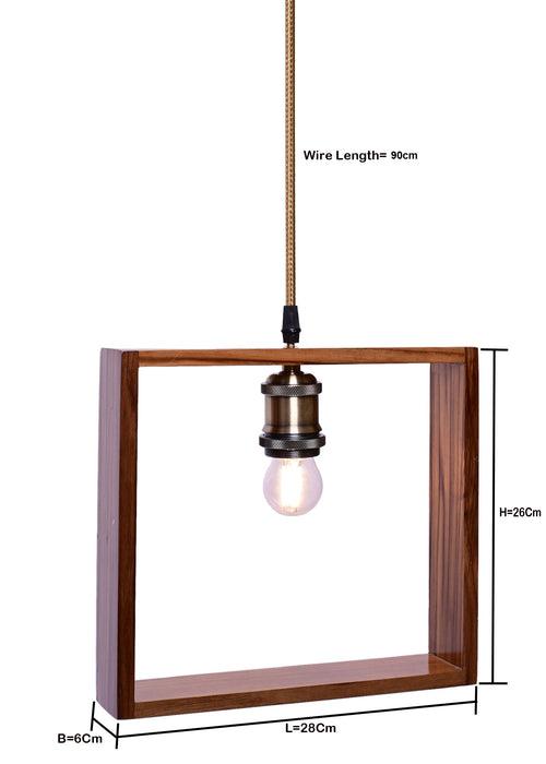 The Weaver's Nest Rustic Teak Wood  Hanging Light/Lamp, Pendant Light for Home Decor, Living Room,  Study Room (Brown, 23 X 6 X 20 cm)