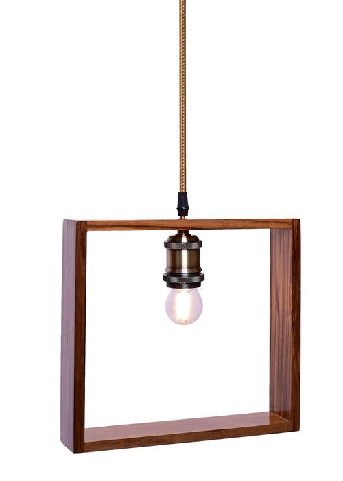 The Weaver's Nest Rustic Teak Wood  Hanging Light/Lamp, Pendant Light for Home Decor, Living Room,  Study Room (Brown, 23 X 6 X 20 cm)