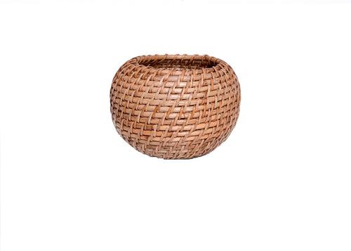 The Weaver's Nest Handmade Natural Cane Planter for Home, Table Tops, Offices, Restaurants, Garden, Cafe, Balcony, Living Room