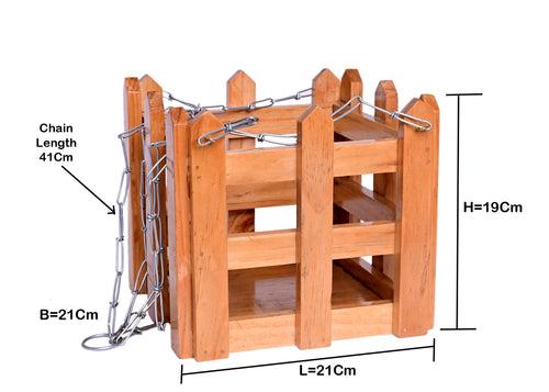 The Weaver's Nest Wooden Hanging Planter , Plants Holder Pot for Home, Offices, Restaurants, Garden, Cafe, Balcony, Living Room