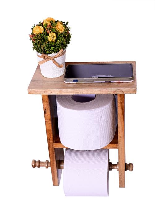 The Weaver's Nest Wooden Paper Towel Holder/Tissue Paper Stand/Roll Dispenser for Washrooms,Restrooms, Restaurants, Hotels (L 20 x W 12 x H 27 cm)