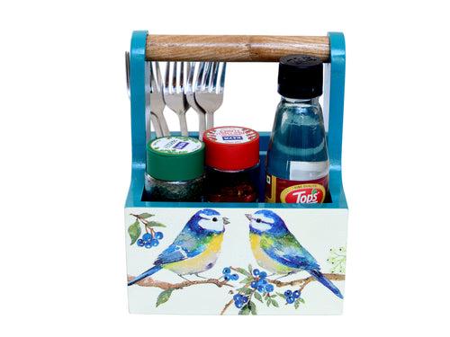 The Weaver's Nest Spoon Stand Cutlery Holder and Table Organizer with Storage for Kitchen and Dining Table